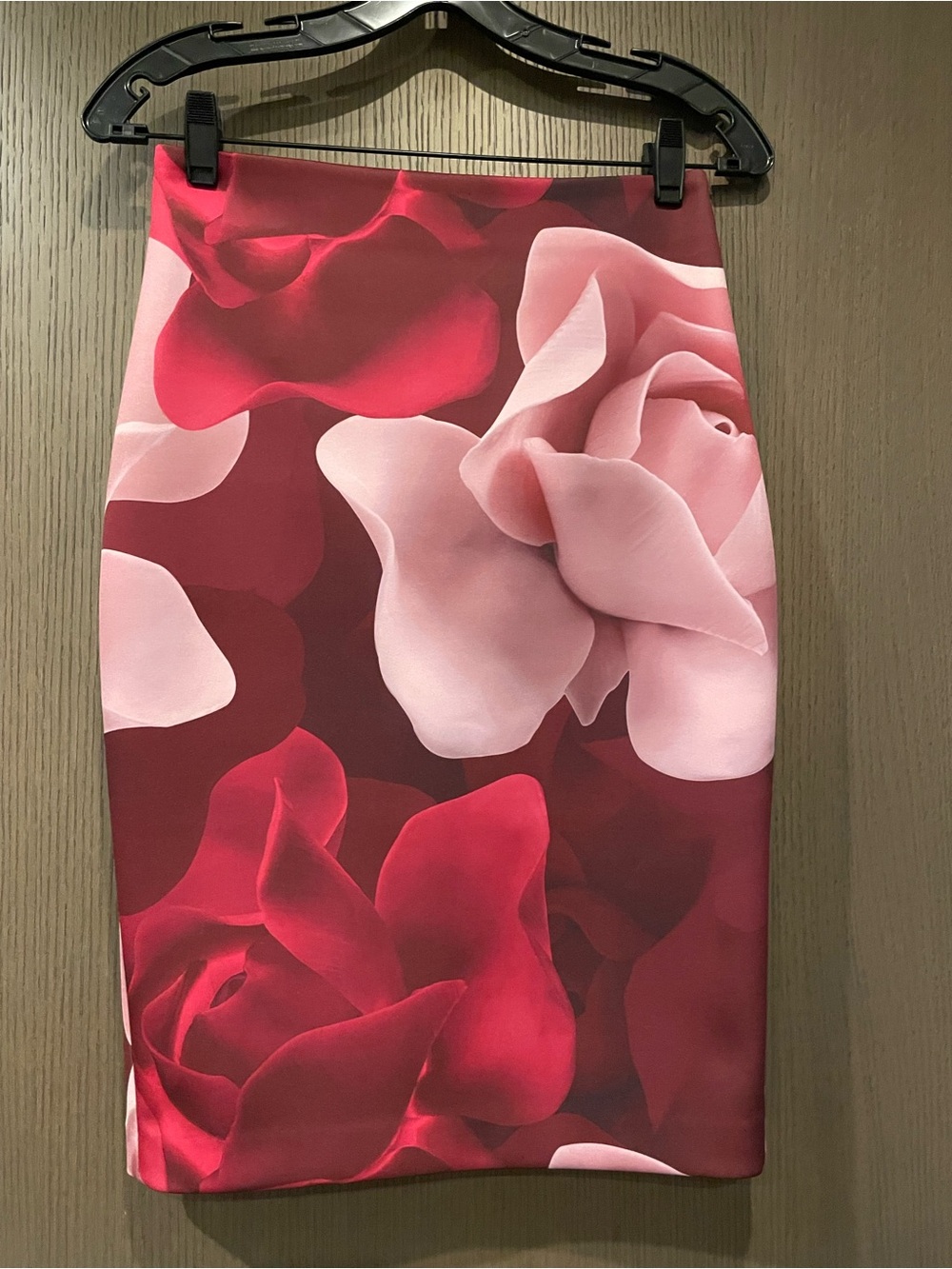 Ted Baker Floral Sheath Pencil Skirt in Red and Pink